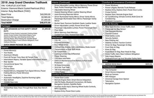 2018 Jeep Grand Cherokee Trailhawk