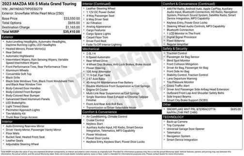 2023 Mazda MX-5 Miata Grand Touring