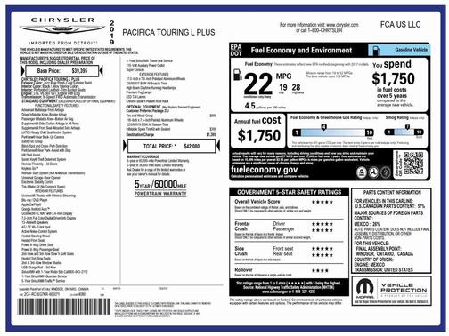 2019 Chrysler Pacifica Touring-L Plus