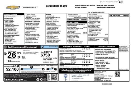 Sterling Gray Metallic 2024 Chevrolet Equinox RS