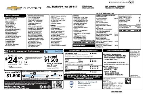 Black 2022 Chevrolet Silverado 1500 Limited RST