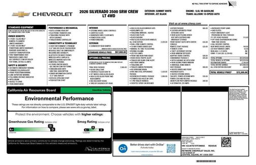 Summit White 2026 Chevrolet Silverado 3500 LT