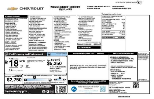 Sterling Gray Metallic 2026 Chevrolet Silverado 1500 LT