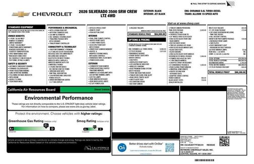 Black 2026 Chevrolet Silverado 3500 LTZ