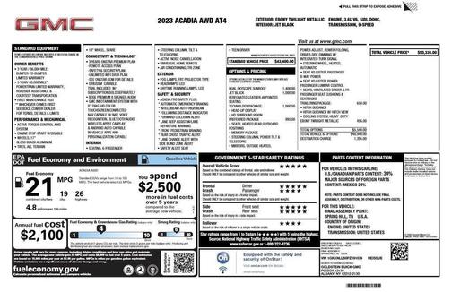 Ebony Twilight Metallic 2023 GMC Acadia AT4