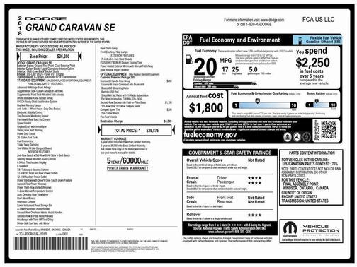 2018 Dodge Grand Caravan SE