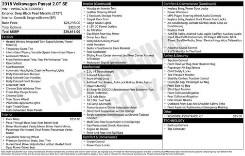 2018 Volkswagen Passat 2.0T SE