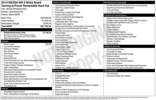 2014 Mazda MX-5 Miata Grand Touring