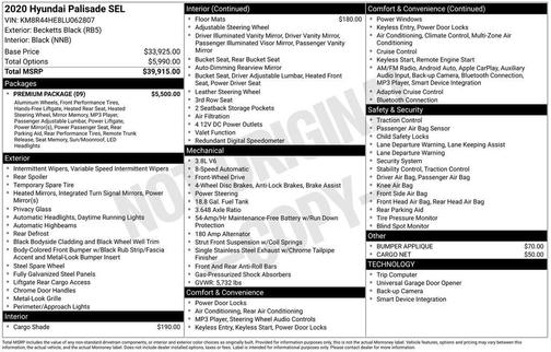 2020 Hyundai PALISADE SEL