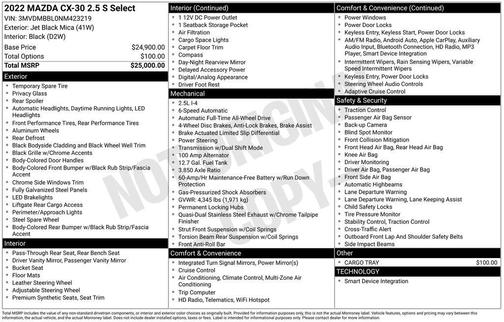 2022 Mazda CX-30 2.5 S Select Package