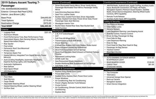 2019 Subaru Ascent Touring 7-Passenger
