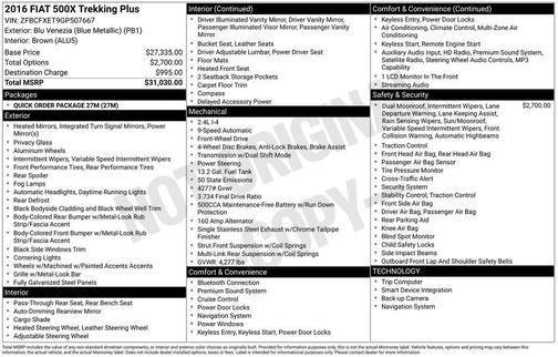 2016 FIAT 500X Trekking Plus