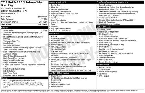 2024 Mazda Mazda3 2.5 S Select Sport