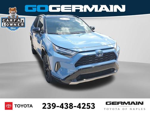 Cavalry Blue/Midnight Black Metallic 2023 Toyota RAV4 Hybrid SE
