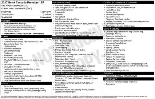 2017 Buick Cascada Premium