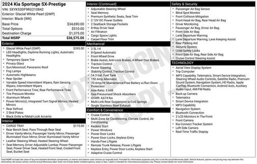 Glacial White Pearl 2024 Kia Sportage SX-Prestige