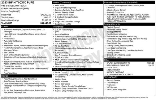 2023 INFINITI QX50 PURE