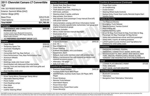 2011 Chevrolet Camaro 1LT