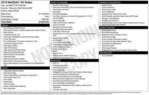 2015 Mazda Mazda3 i SV