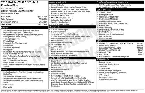 2026 Mazda CX-90 S Premium Plus