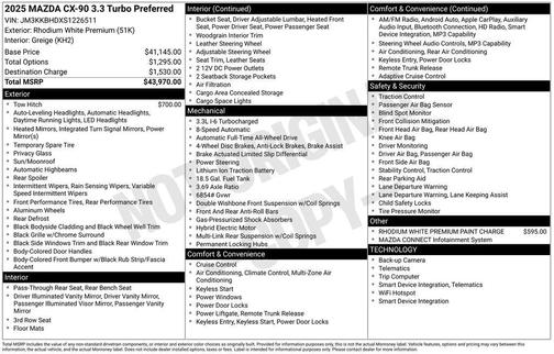 2025 Mazda CX-90 3.3 Turbo Preferred Package