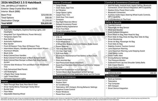 2026 Mazda Mazda3 2.5 S