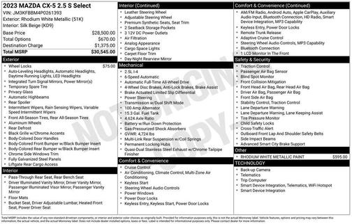 2023 Mazda CX-5 2.5 S Select Package