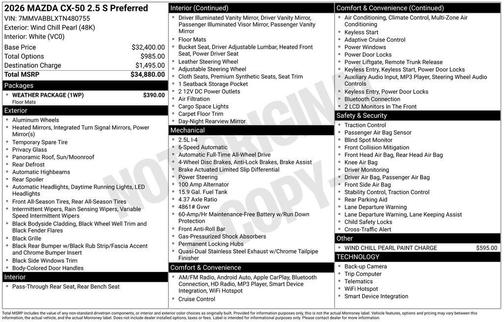 2026 Mazda CX-50 2.5 S PREFERRED