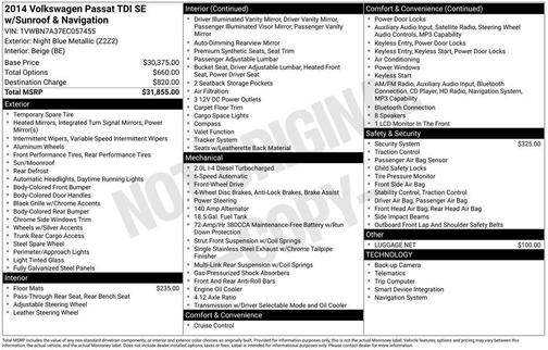 2014 Volkswagen Passat 2.0L TDI SE