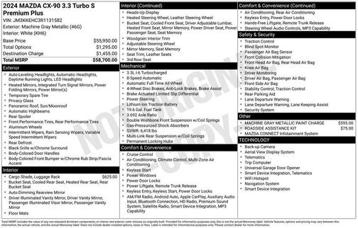 2024 Mazda CX-90 3.3 Turbo S Premium Plus