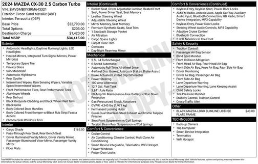 2024 Mazda CX-30 2.5 Carbon Turbo