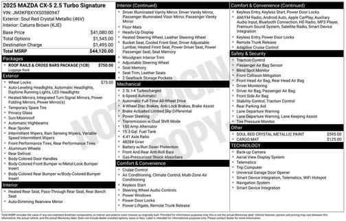 2025 Mazda CX-5 2.5 Turbo Signature