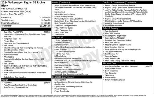2024 Volkswagen Tiguan 2.0T SE R-Line Black