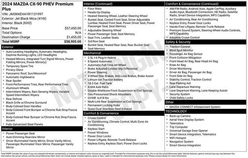 2024 Mazda CX-90 PHEV Premium Plus