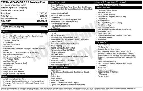 Ingot Blue Metallic 2023 Mazda CX-50 2.5 S Premium Plus Package