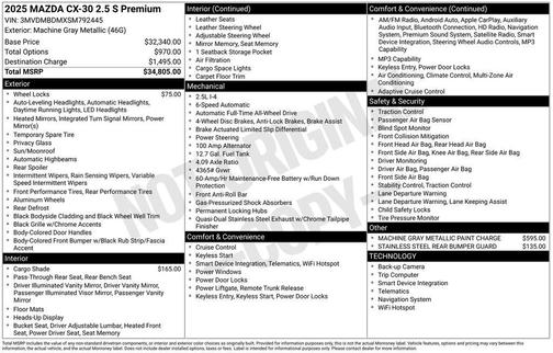 2025 Mazda CX-30 Premium Package