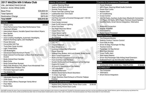 2017 Mazda MX-5 Miata Club