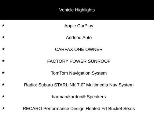 2021 Subaru WRX STI Limited w/Lip