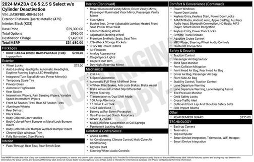 2024 Mazda CX-5 2.5 S Select Package