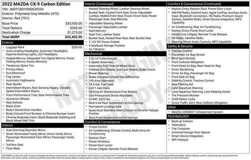 2022 Mazda CX-9 Carbon Edition