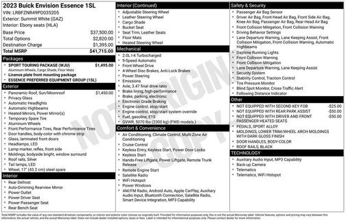 Summit White 2023 Buick Envision Essence