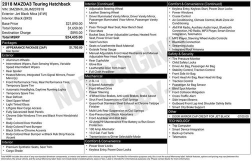 2018 Mazda Mazda3 Touring