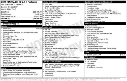 2026 Mazda CX-50 2.5 S