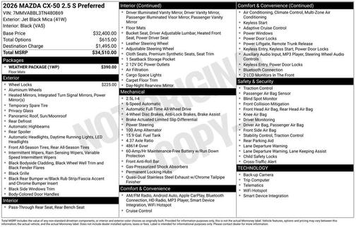 2026 Mazda CX-50 2.5 S PREFERRED