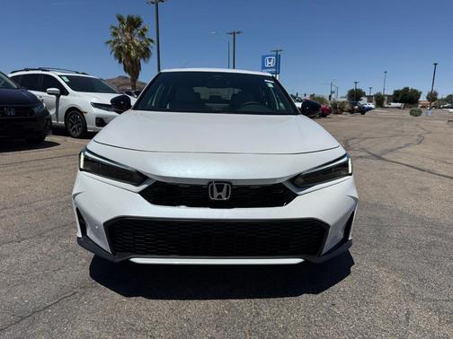 Platinum White Pearl 2026 Honda Civic Hybrid Sport Touring