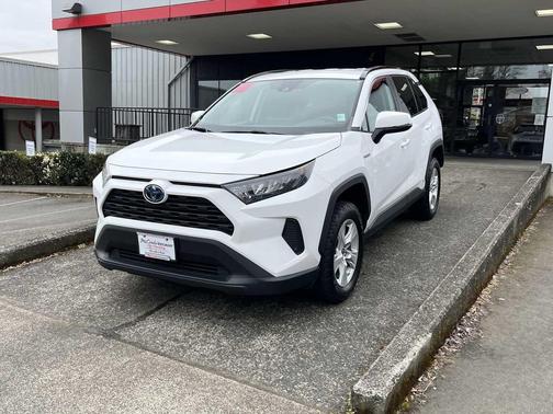 Super White 2021 Toyota RAV4 Hybrid LE