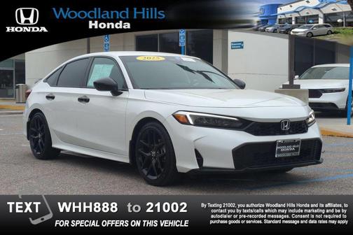 Platinum White Pearl 2025 Honda Civic Sport