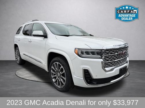 White Frost Tricoat 2023 GMC Acadia Denali
