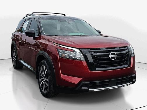 2 Tone Red / Black Roof 2023 Nissan Pathfinder Platinum
