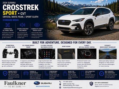Crystal White Pearl 2024 Subaru Crosstrek Sport